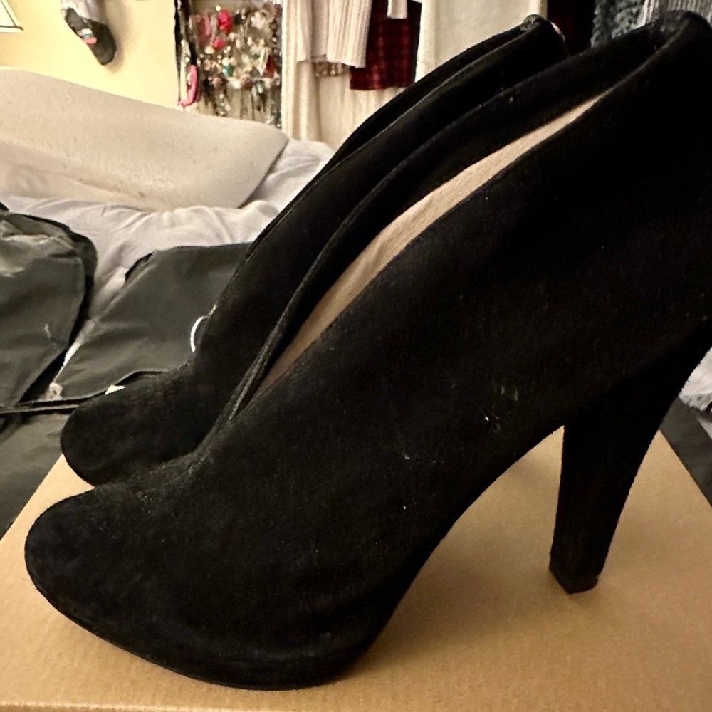Michael Kors Black Suede High Heel Booties - Picture 7 of 7